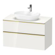 Duravit Meuble sous-lavabo D-Neo 100x55 cm, blanc poli, 2 tiroirs, 1 porte, 1 plan-1