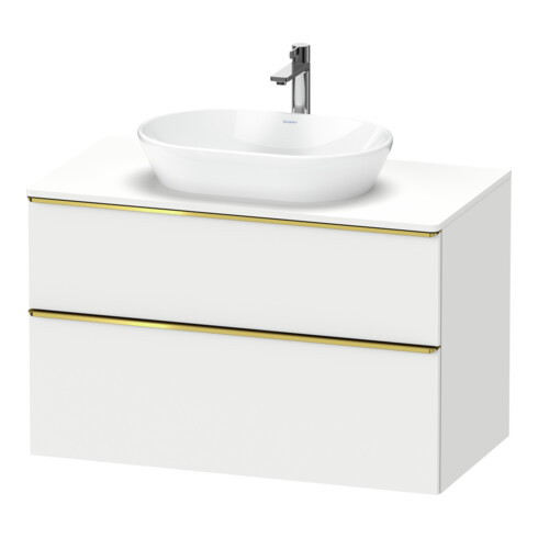 Duravit Meuble sous lavabo D-Neo 100x55 cm, blanc poli/mat, 2 tiroirs, 1 porte, 1 plan