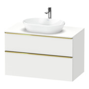 Duravit Meuble sous lavabo D-Neo 100x55 cm, blanc poli/mat, 2 tiroirs, 1 porte, 1 plan