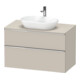 Duravit Meuble sous-lavabo D-Neo 100x55 cm, chr/taupe m, 2 tiroirs, 1 abattant, 1 plan-1