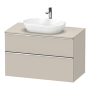 Duravit Meuble sous-lavabo D-Neo 100x55 cm, chr/taupe m, 2 tiroirs, 1 abattant, 1 plan