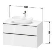 Duravit Meuble sous lavabo D-Neo 100x55 cm, g pol/Nu d, 2 tiroirs, 1 porte, 1 plan-5
