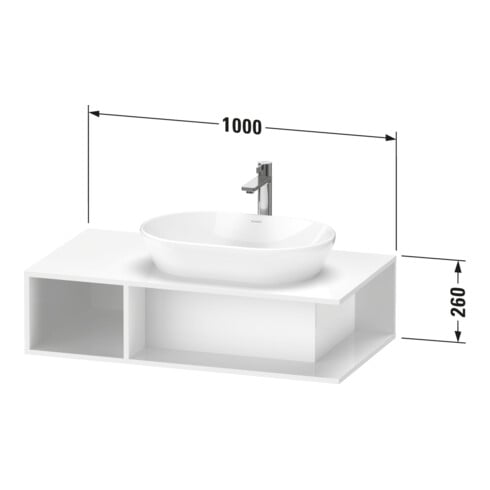 Duravit Meuble sous lavabo D-Neo 100x55 cm, gris, 1 tiroir, 1 porte, suspendu