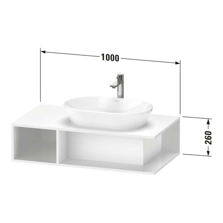 Duravit Meuble sous lavabo D-Neo 100x55 cm, gris, 1 tiroir, 1 porte, suspendu
