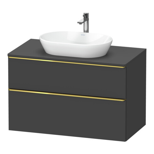 Duravit Meuble sous lavabo D-Neo 100x55 cm, gris, 2 tiroirs, 1 porte, 1 plan