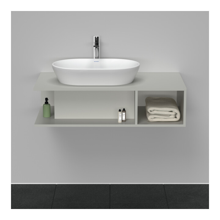 Duravit Meuble sous lavabo D-Neo 100x55 cm, gris mat, 1 tiroir, 1 porte, suspendu