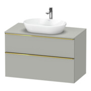 Duravit Meuble sous lavabo D-Neo 100x55 cm, gris poli/gris mat, 2 tiroirs, 1 porte, 1 plan-1