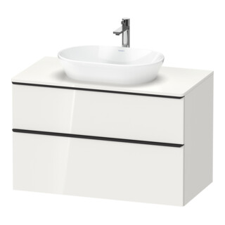 Duravit Meuble sous-lavabo D-Neo 100x55 cm, noir/blanc, 2 tiroirs, 1 porte, 1 plan