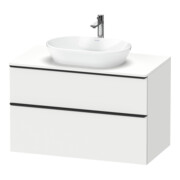 Duravit Meuble sous-lavabo D-Neo 100x55 cm, noir/blanc mat, 2 tiroirs, 1 porte, 1 plan