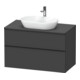 Duravit Meuble sous-lavabo D-Neo 100x55 cm, noir/Grap m, 2 tiroirs, 1 porte, 1 plan-1