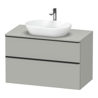 Duravit Meuble sous-lavabo D-Neo 100x55 cm, noir/gris mat, 2 tiroirs, 1 porte, 1 plan