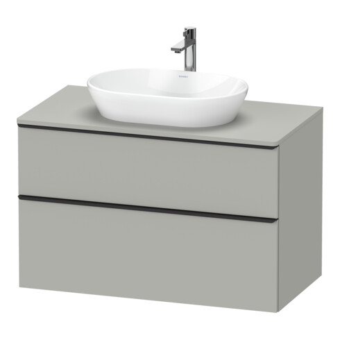 Duravit Meuble sous-lavabo D-Neo 100x55 cm, noir/gris mat, 2 tiroirs, 1 porte, 1 plan