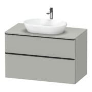 Duravit Meuble sous-lavabo D-Neo 100x55 cm, noir/gris mat, 2 tiroirs, 1 porte, 1 plan