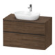 Duravit Meuble sous lavabo D-Neo 100x55 cm, noir/noisette d, 2 tiroirs, 1 porte, 1 plan-1
