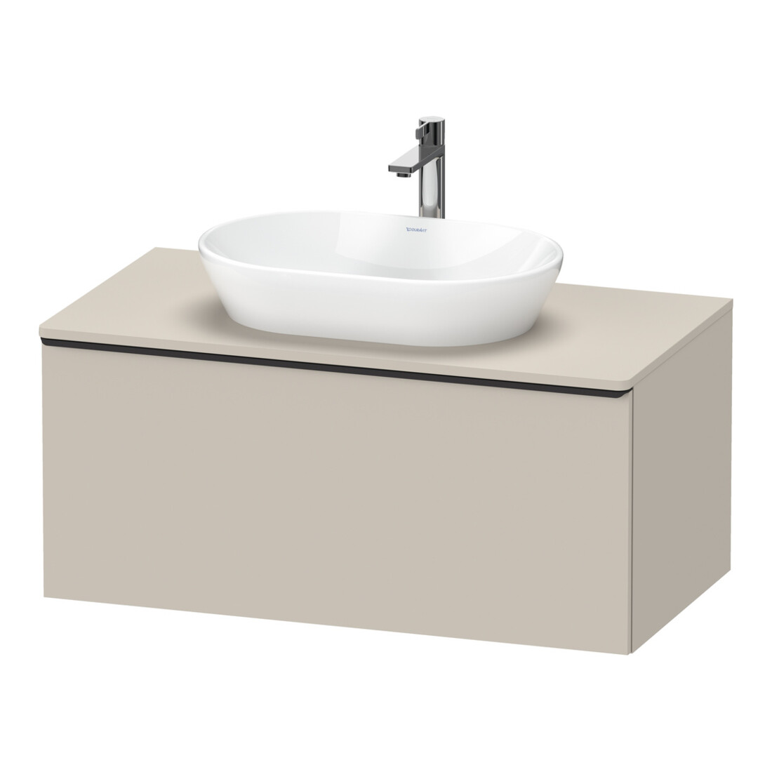 Duravit Meuble sous lavabo D-Neo 100x55 cm, noir/taupe, 1 tiroir, 1 porte, suspendu