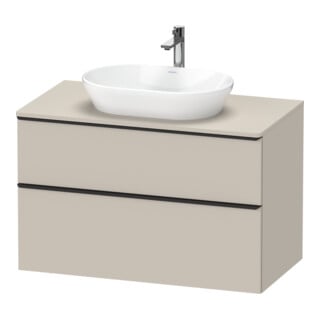 Duravit Meuble sous lavabo D-Neo 100x55 cm, noir/taupe mat, 2 tiroirs, 1 porte, 1 plan