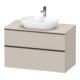 Duravit Meuble sous lavabo D-Neo 100x55 cm, noir/taupe mat, 2 tiroirs, 1 porte, 1 plan-1