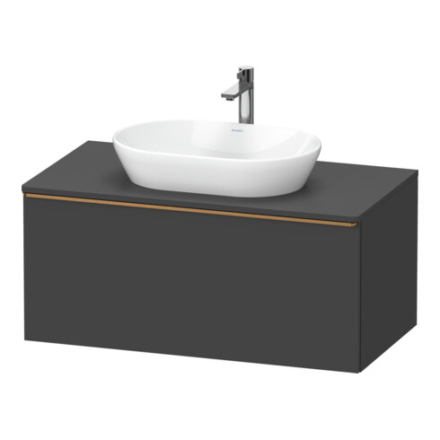 Duravit Meuble sous-lavabo D-Neo 100x55cm, gris mat, 1 tiroir, 1 plateau, suspendu