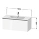 Duravit Meuble sous lavabo D-Neo 101x46,2 cm, chrome/blanc mat, 1 tiroir, suspendu