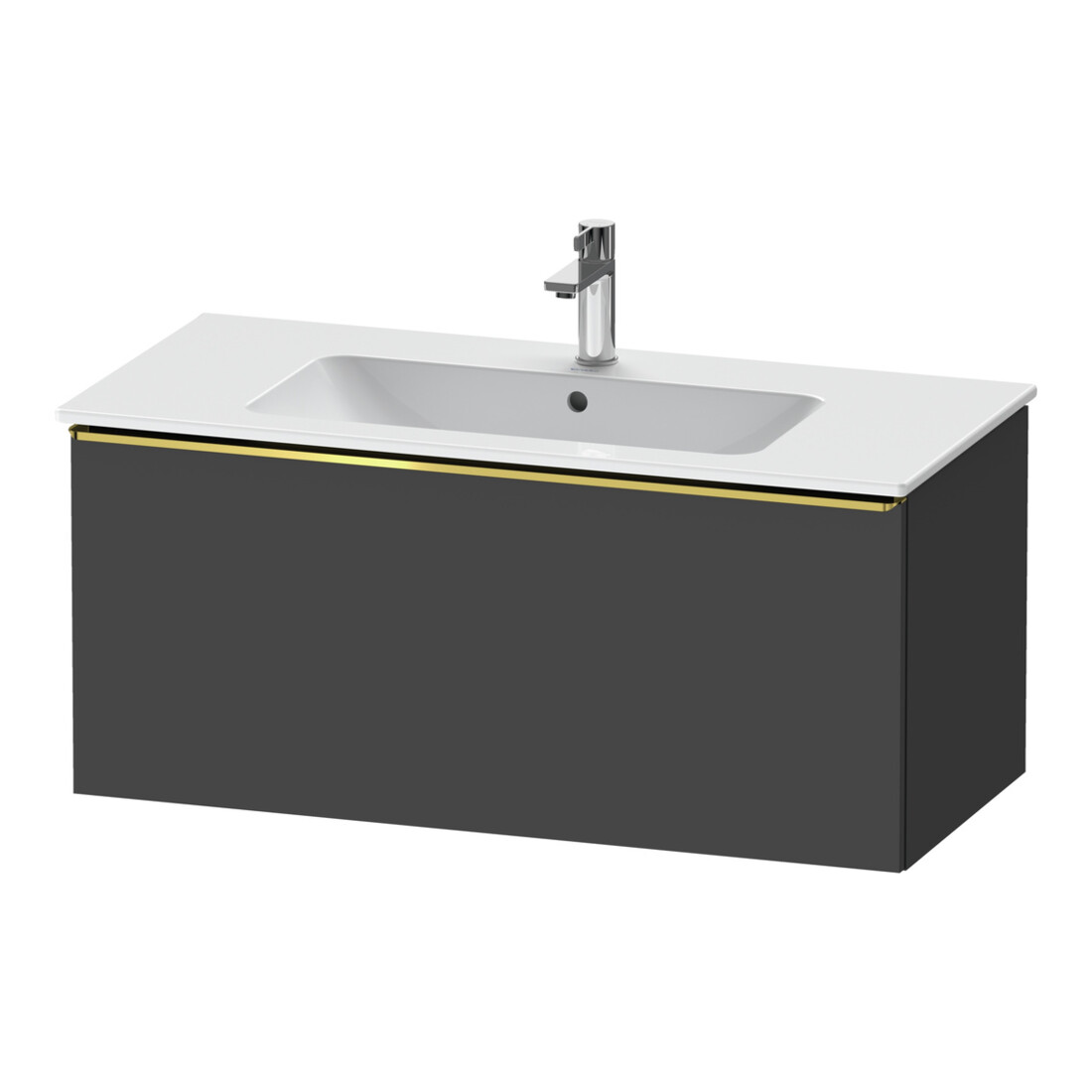 Duravit Meuble sous-lavabo D-Neo 101x46,2 cm, gris mat, 1 tiroir, suspendu