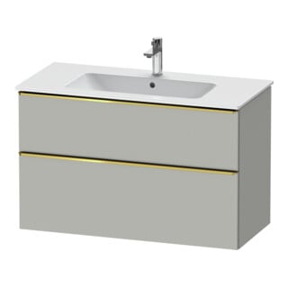 Duravit Meuble sous lavabo D-Neo 101x46,2 cm, gris poli/gr mat, 1 porte, 1 tiroir