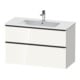 Duravit Meuble sous-lavabo D-Neo 101x46,2 cm, noir/blanc brillant, 1 tiroir, 1 coulissant-1
