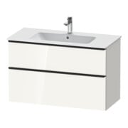 Duravit Meuble sous-lavabo D-Neo 101x46,2 cm, noir/blanc brillant, 1 tiroir, 1 coulissant