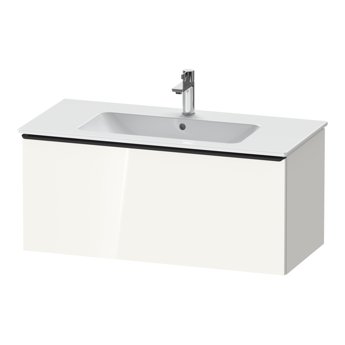 Duravit Meuble sous-lavabo D-Neo 101x46,2 cm, noir/blanc brillant, 1 tiroir, suspendu