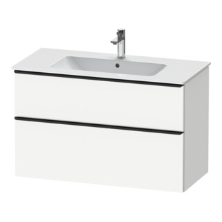 Duravit Meuble sous lavabo D-Neo 101x46,2 cm, noir/blanc mat, 1 tiroir, 1 coulissant