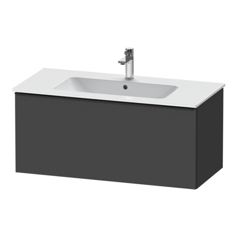 Duravit Meuble sous lavabo D-Neo 101x46,2 cm, noir/Grap ma, 1 tiroir, suspendu