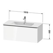 Duravit Meuble sous lavabo D-Neo 101x46,2 cm, noir/Grap ma, 1 tiroir, suspendu-4