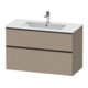 Duravit Meuble sous lavabo D-Neo 101x46,2 cm, noir/lin, 1 porte, 1 tiroir-1