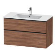 Duravit Meuble sous lavabo D-Neo 101x46,2 cm, noir/noyer N, 1 porte, 1 tiroir
