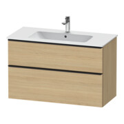 Duravit Meuble sous-lavabo D-Neo 101x46,2 cm, noir/œuf N, 1 tiroir, 1 coulissant