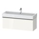 Duravit Meuble sous lavabo D-Neo 118,4x44,2 cm, noir/blanc brillant, 1 tiroir, suspendu-1