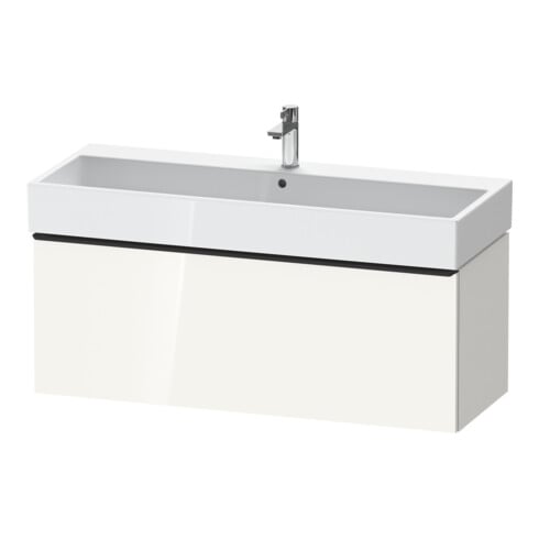 Duravit Meuble sous lavabo D-Neo 118,4x44,2 cm, noir/blanc brillant, 1 tiroir, suspendu