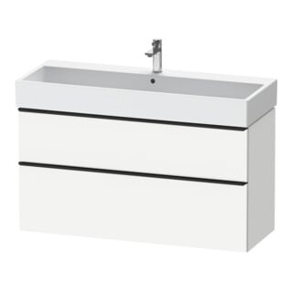 Duravit Meuble sous lavabo D-Neo 118,4x44,2 cm, noir/blanc mat, 1 tiroir, 1 coulissant