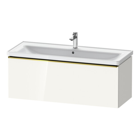 Duravit Meuble sous lavabo D-Neo 118,4x45,2x44cm, 1 tiroir, chêne blanchi, blanc laqué brillant