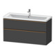 Duravit Meuble sous lavabo D-Neo 118,4x45,2x62,5 cm, 2 tiroirs, wd, b geb/Gra ma-1