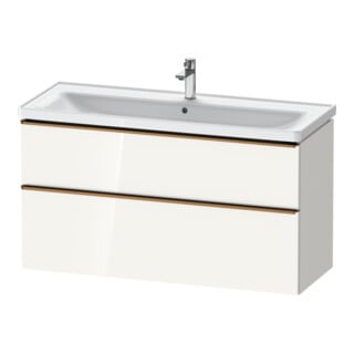 Duravit Meuble sous lavabo D-Neo 118,4x45,2x62,5 cm, 2 tiroirs, wd, blanc/gris brillant