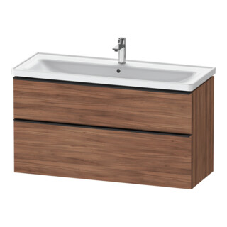Duravit Meuble sous lavabo D-Neo 118,4x45,2x62,5 cm, 2 tiroirs, wd, noir/noisette naturelle