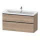 Duravit Meuble sous lavabo D-Neo 118,4x45,2x62,5 cm, 2 tiroirs, wd, noir/oeuf marbré-1