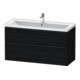 Duravit Meuble sous lavabo D-Neo 118,4x45,2x62,5cm, 2 tiroirs, wd, noir/blanc œuf-1