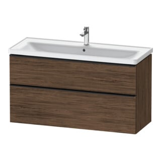 Duravit Meuble sous lavabo D-Neo 118,4x45,2x62,5cm, 2 tiroirs, wd, noir/noisette foncé