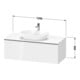 Duravit Meuble sous lavabo D-Neo 120x55 cm, blanc/Bas m, 1 tiroir, 1 plan, suspendu