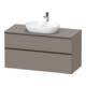 Duravit Meuble sous lavabo D-Neo 120x55 cm, blanc/Bas m, 2 tiroirs, 1 porte, 1 plan-1