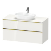 Duravit Meuble sous-lavabo D-Neo 120x55 cm, blanc brillant, 2 tiroirs, 1 porte, 1 plan
