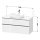 Duravit Meuble sous-lavabo D-Neo 120x55 cm, blanc brillant, 2 tiroirs, 1 porte, 1 plan