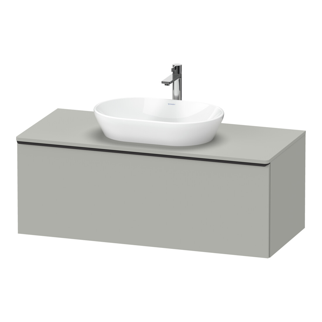 Duravit Meuble sous lavabo D-Neo 120x55 cm, blanc/gris mat, 1 tiroir, 1 porte, suspendu