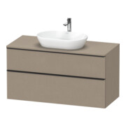 Duravit Meuble sous-lavabo D-Neo 120x55 cm, blanc/lin, 2 tiroirs, 1 porte, 1 plan